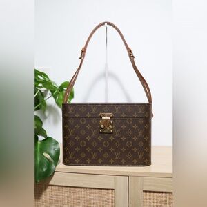 Louis Vuitton Beauty Cosmetic MakeUp Mono Hard Train Trunk Case Shoulder Bag Box